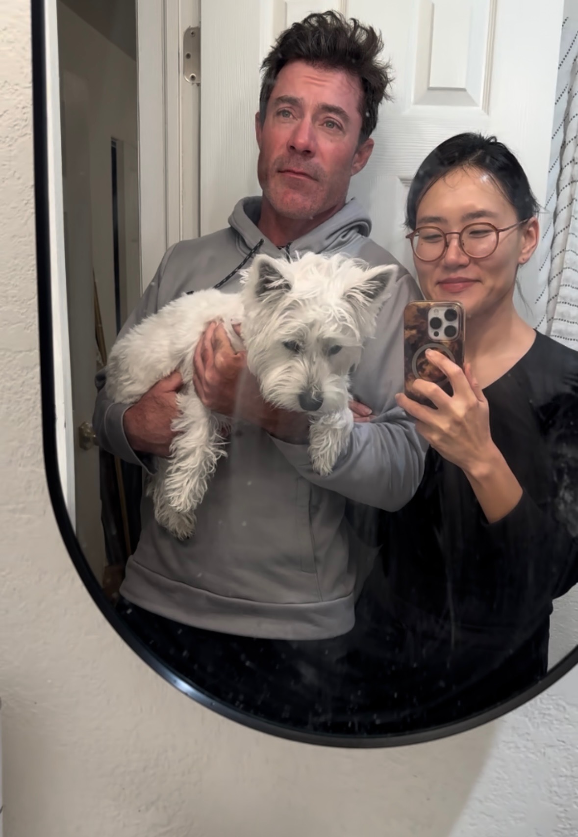 James, Anna, and Ozzy at home