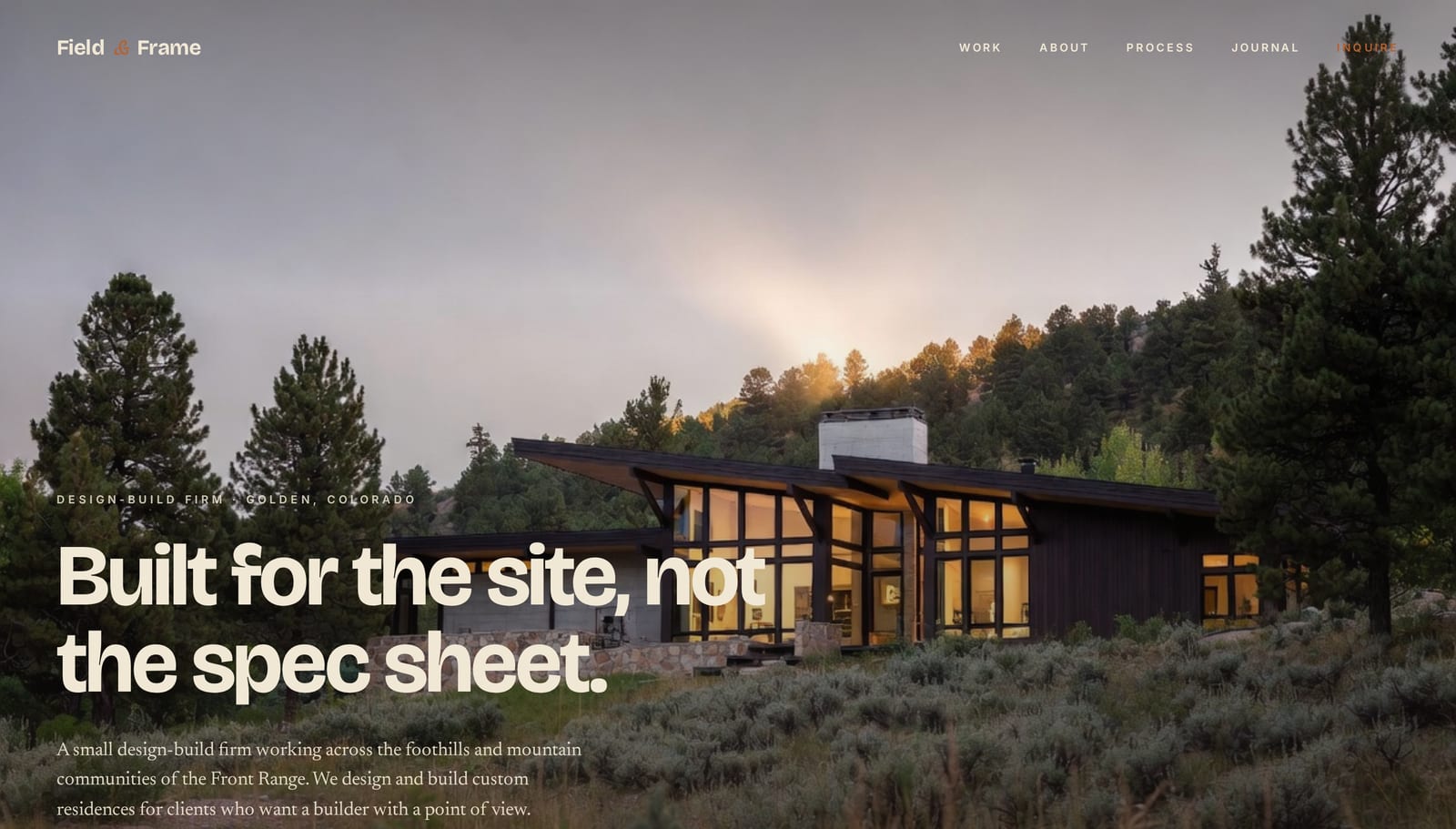 Field & Frame homepage preview